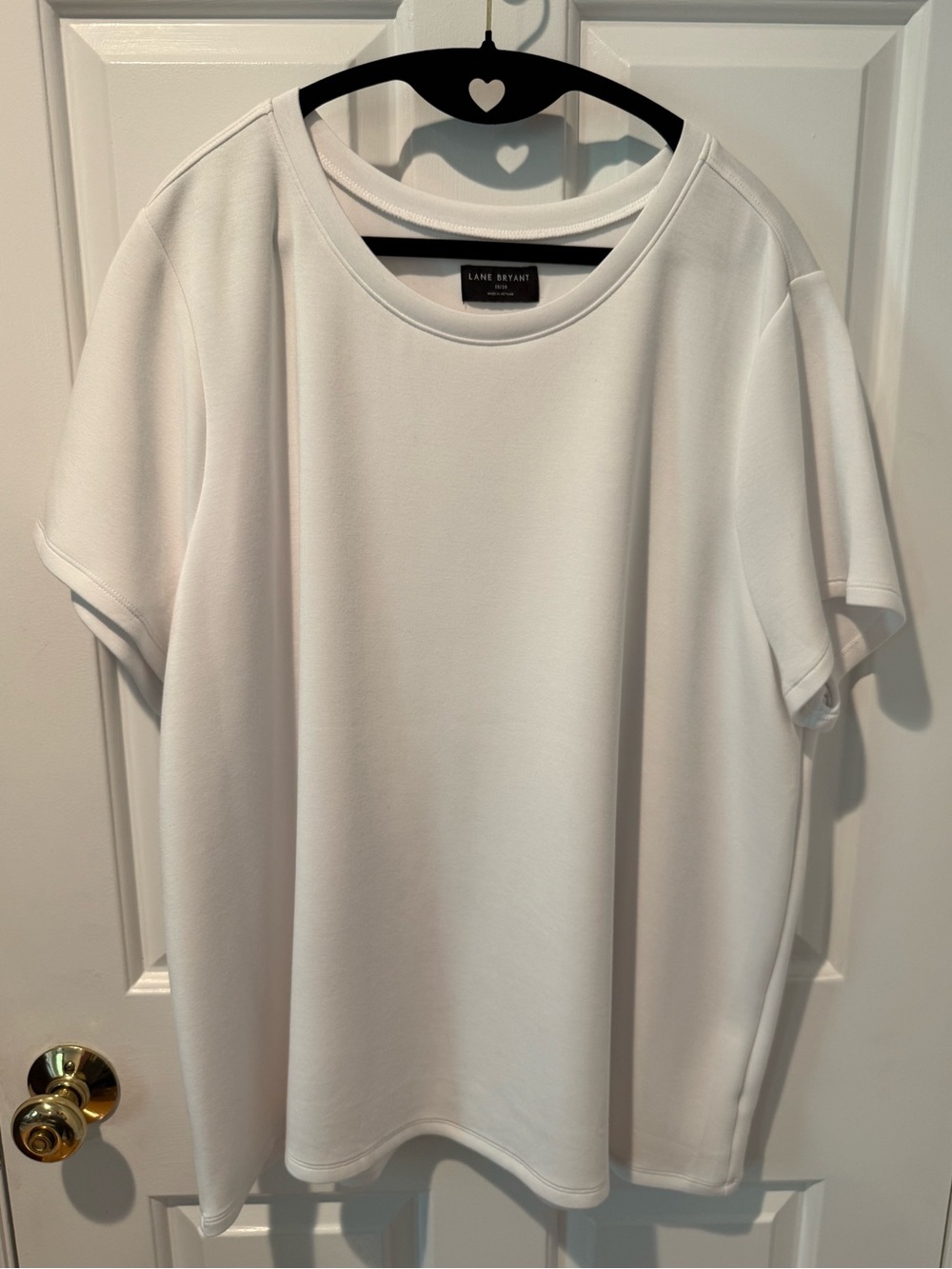 Lane Bryant White Journey Crewneck Short Sleeve Tee 18/20